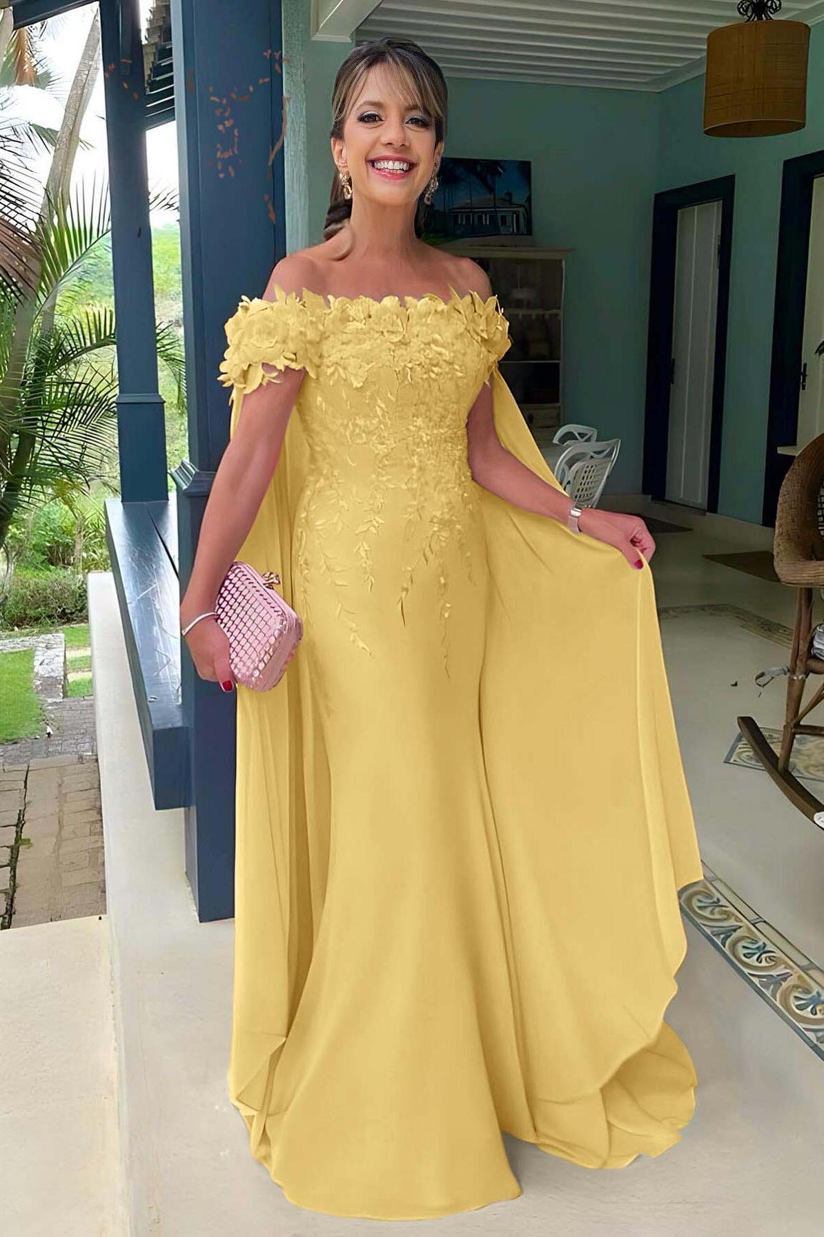 Pink Mermaid Prom Dress Off the Shoulder Evening Dress With 3D Flowers