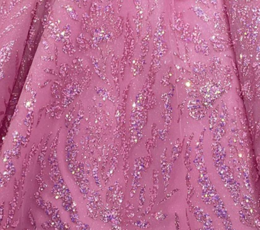 Pink Organza Quinceanera A Line Ball Gown Sweet 16 Dress with Beadings