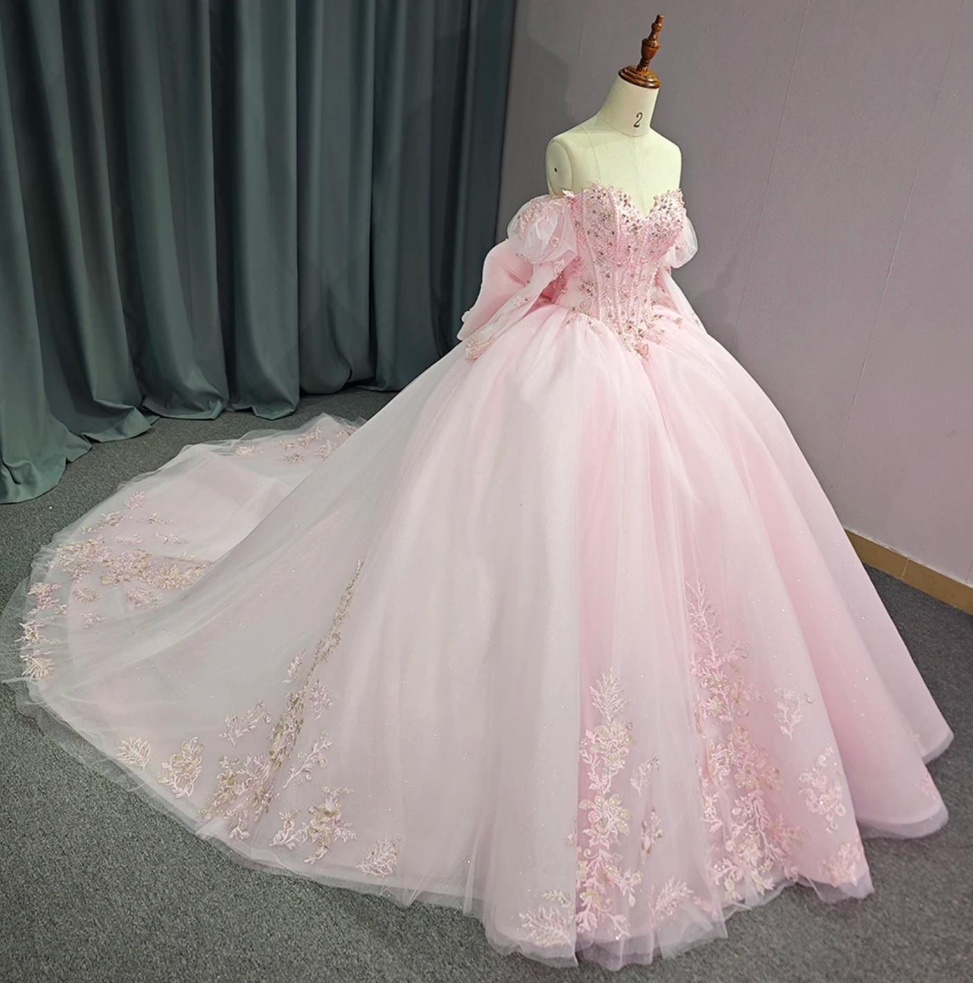 Pink Sweetheart Quinceanera Dress Ball Gown Off The Shoulder Sweet 16 Dress