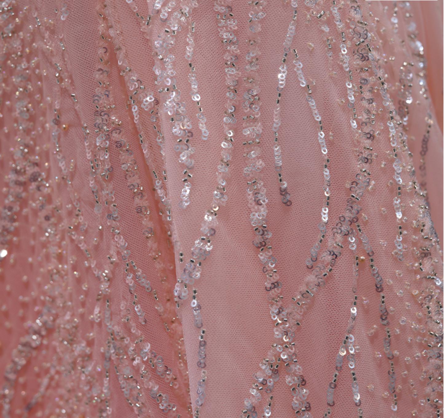 Pink Sweetheart Quinceanera Dress Sequined Sleeveless Formal Party Dress