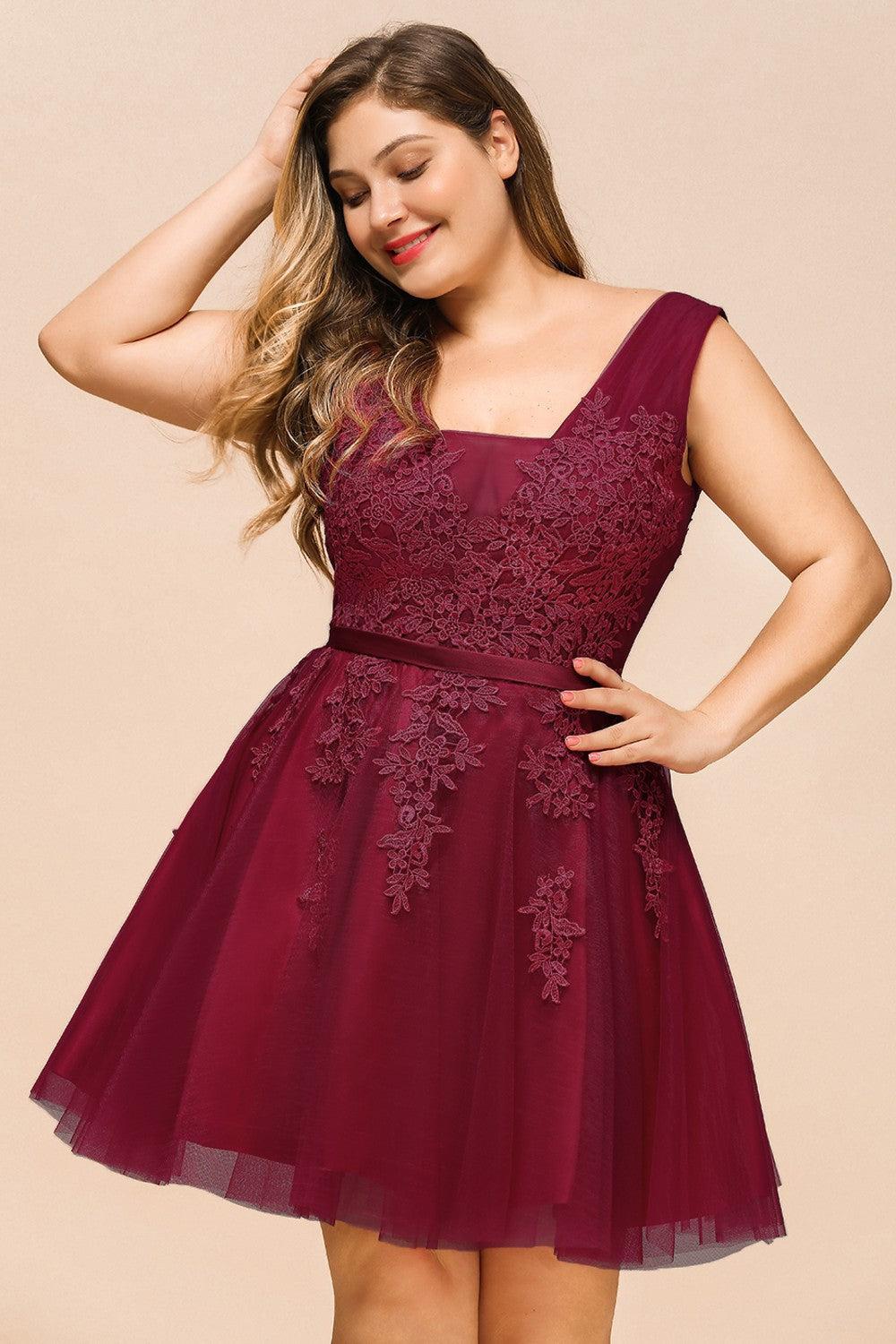 Pink Tulle Graduation Dress A Line Sleeveless Short Prom Dress with Appliques