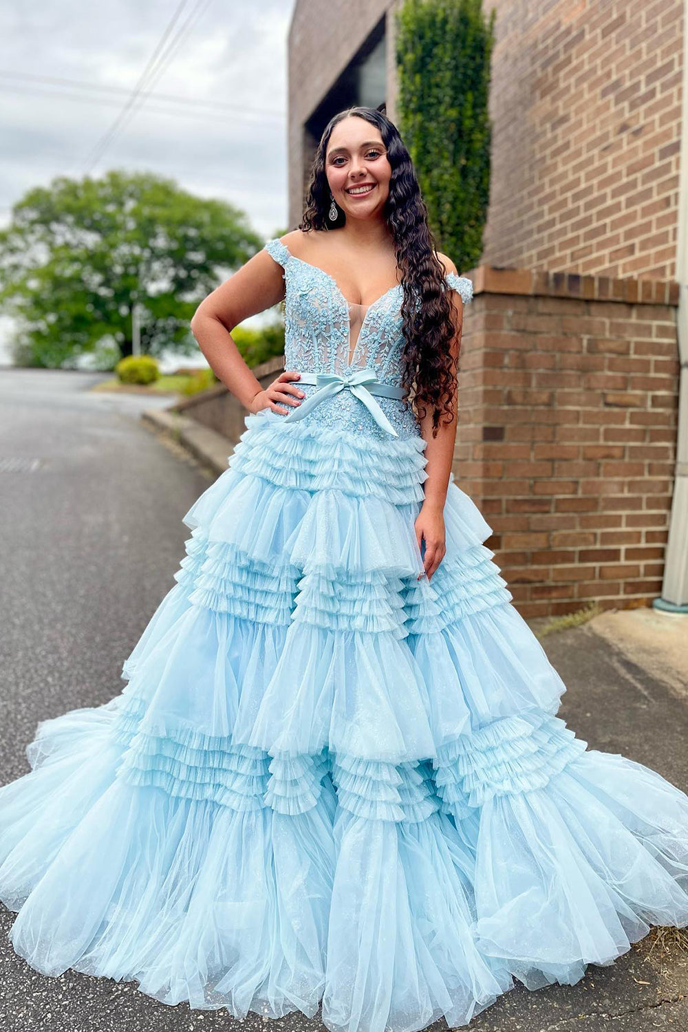 Princess A Line Off the Shoulder Light Pink Prom Dress Long Evening Dress with Ruffles