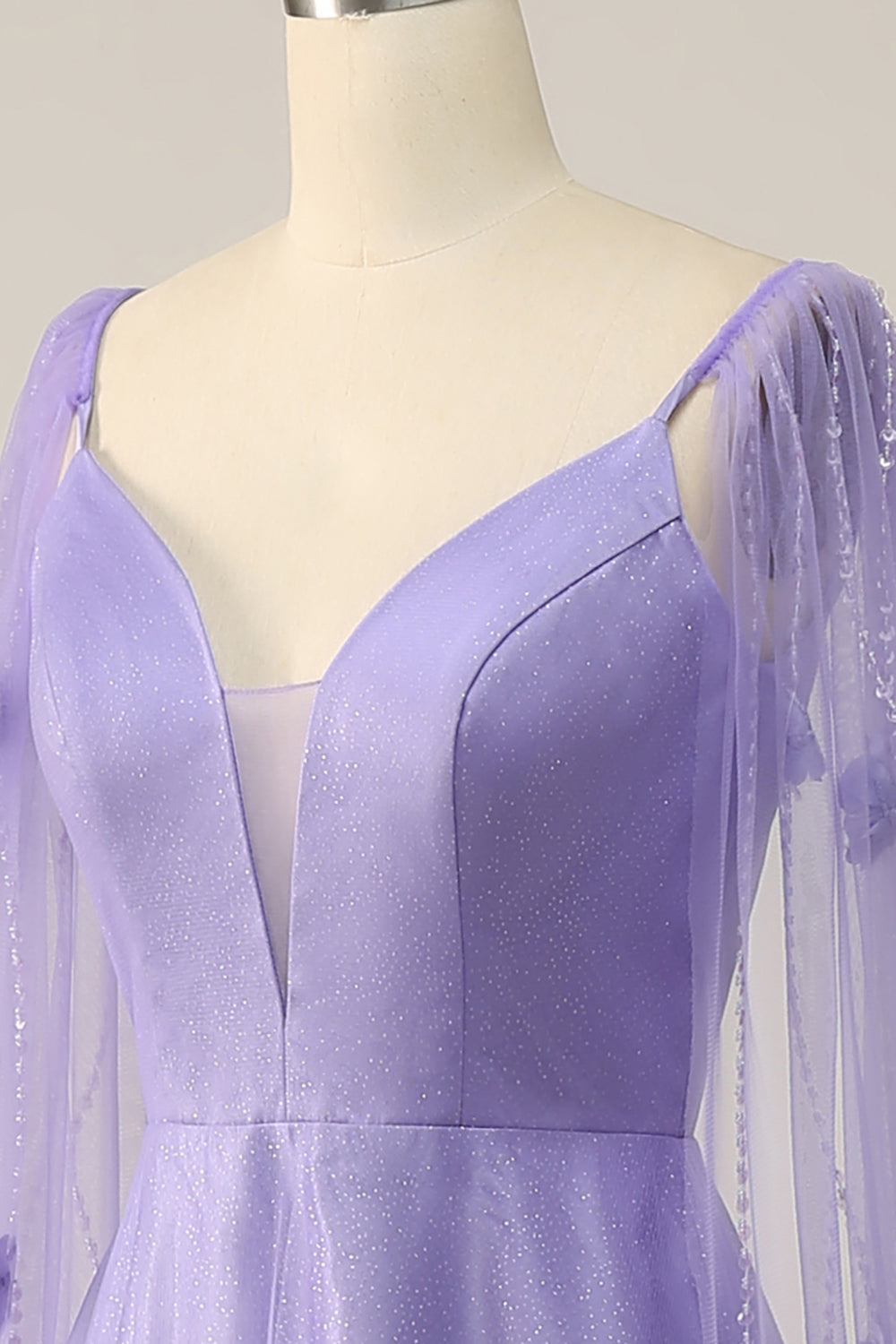 Purple A Line Long Prom Dress with 3D Flowers