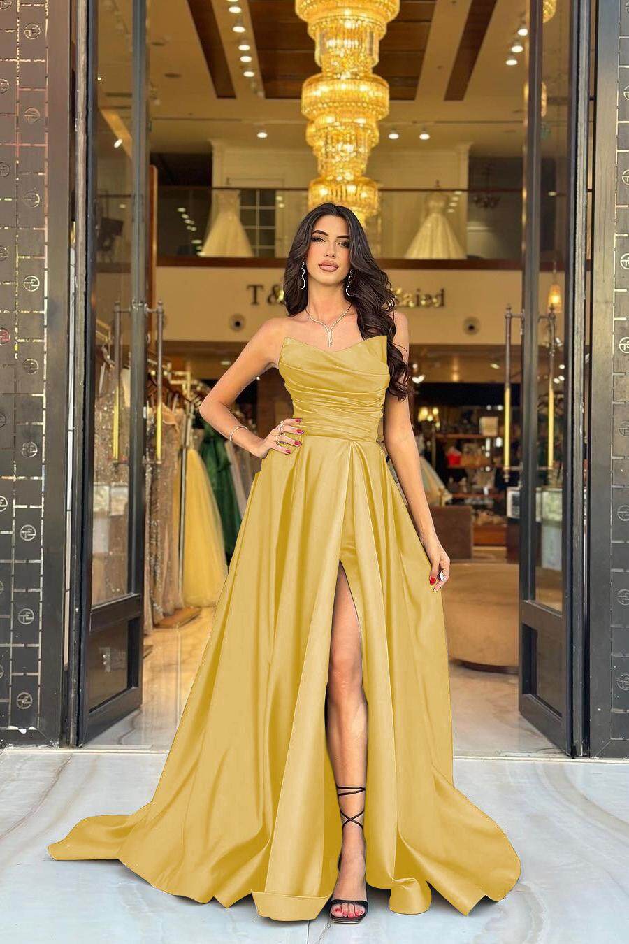 Purple A Line Prom Dress Sleeveless Sweetheart Satin Evening Dress