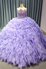 Purple Quinceanera Ball Gown Strapless Dress Sweet 16 Dress