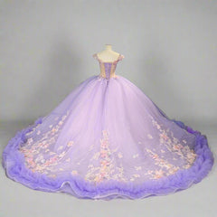 Purple Quinceanera Dress Off The Shoulder Ball Gown Sweet 16 Dress