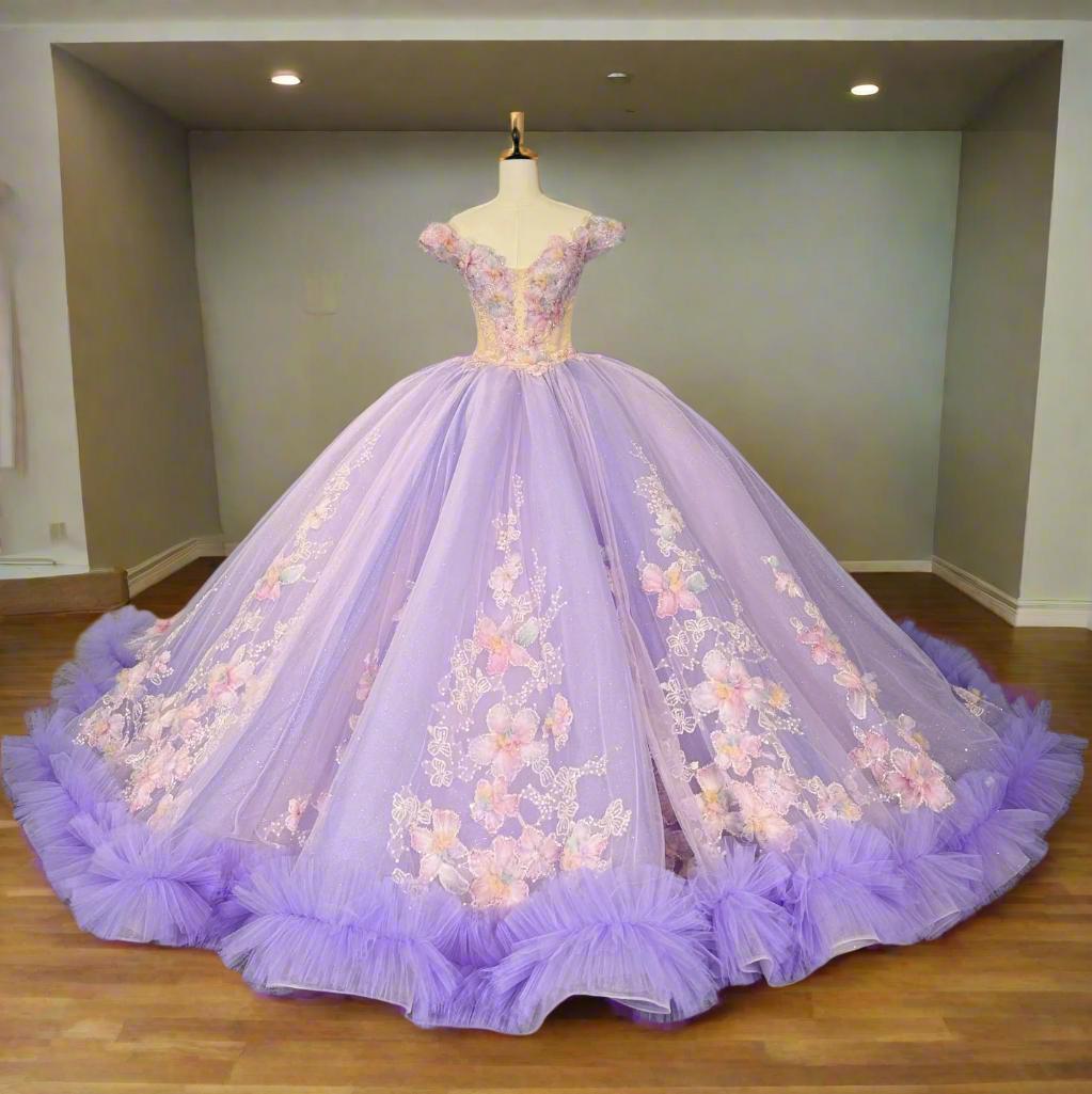 Purple Quinceanera Dress Off The Shoulder Ball Gown Sweet 16 Dress