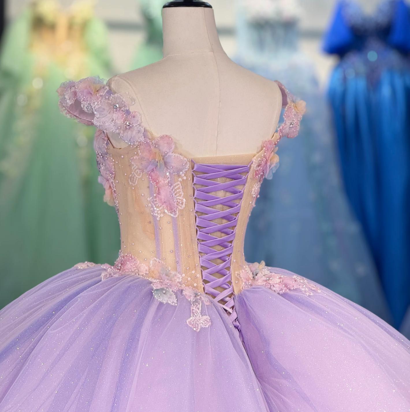 Purple Quinceanera Dress Off The Shoulder Ball Gown Sweet 16 Dress