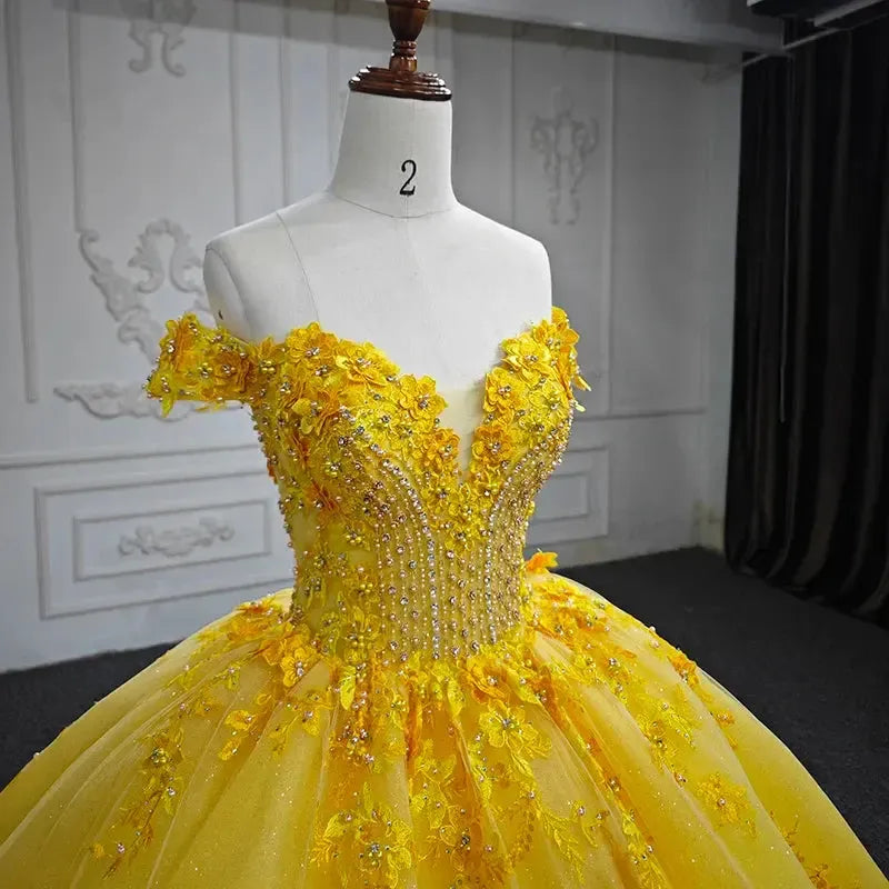 Quinceanera Dress 3D Flower Sweetheart Ball Gown Sweet 16 Party Dress