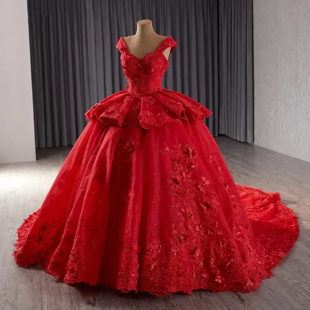 Quinceanera Dress Floral Applique Beading Spaghetti Straps Corset Sweet 16 Party Dress