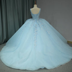 Royal Blue Quinceanera Dress Appliques Beaded Tiered Sweet 16 Princess Prom Party Dress Ball Gown Dress