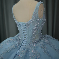 Royal Blue Quinceanera Dress Appliques Beaded Tiered Sweet 16 Princess Prom Party Dress Ball Gown Dress