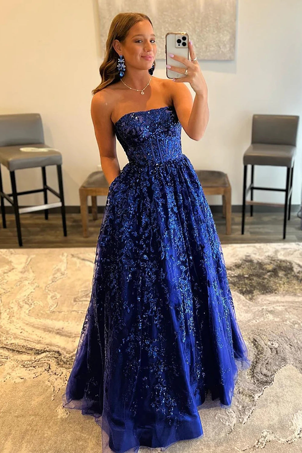 Red Prom Dress Long Evening Dress with Pockets