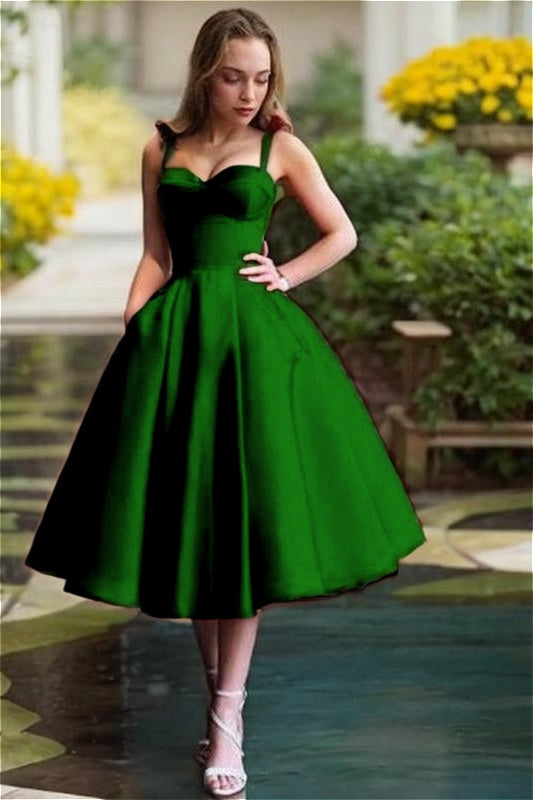 Red Spaghetti Straps Graduation Dress Sweetheart Sleeveless A Line Short Cocktail Dress