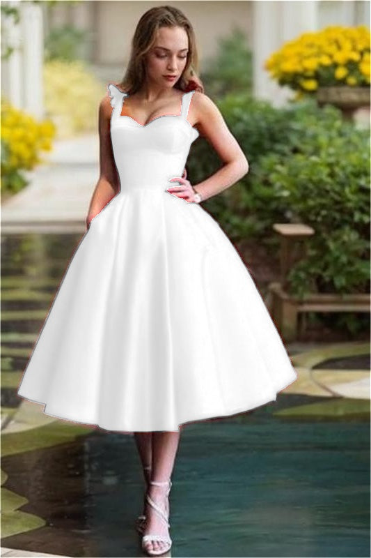 Red Spaghetti Straps Graduation Dress Sweetheart Sleeveless A Line Short Cocktail Dress