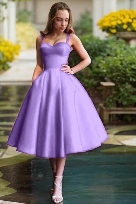 Red Spaghetti Straps Graduation Dress Sweetheart Sleeveless A Line Short Cocktail Dress