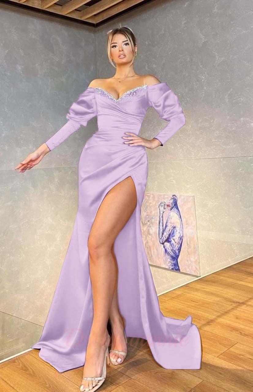 Royal Blue Long Sleeves Mermaid Evening Dress