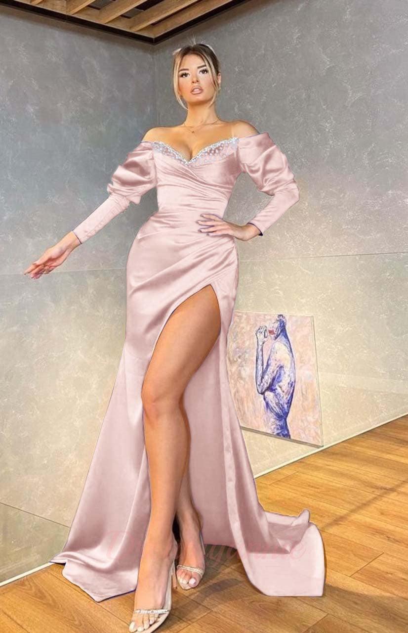 Royal Blue Long Sleeves Mermaid Evening Dress