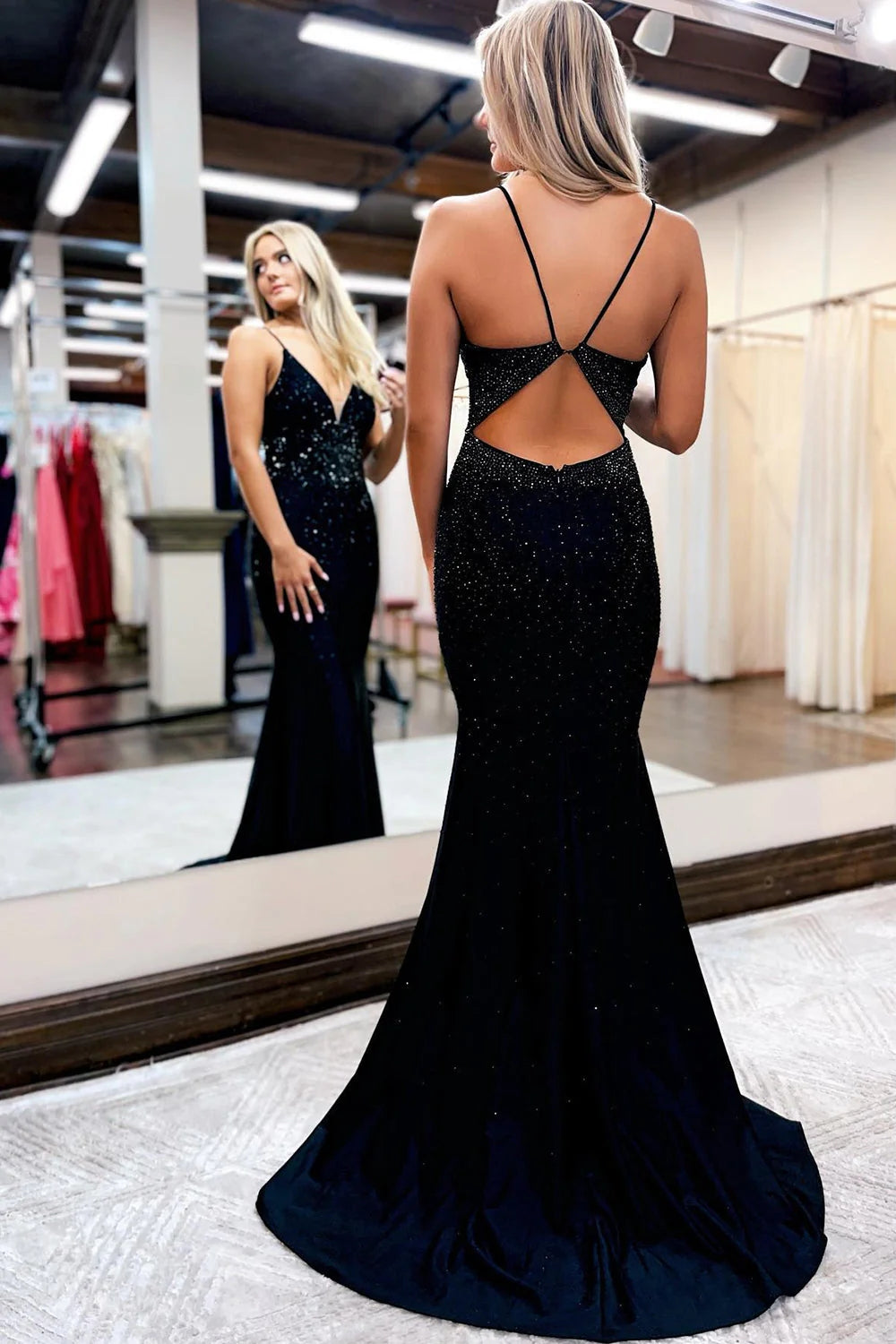 Royal Blue Prom Dress Beadings Mermaid Evening Dress