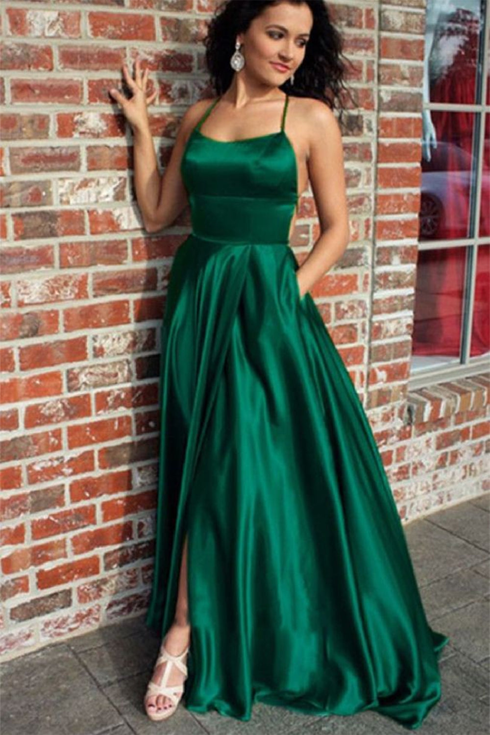 Royal Blue Prom Dress Halter Backless A Line Evening Dress