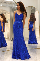 Royal Blue Prom Dress Mermaid Long Evening Dress With Appliques