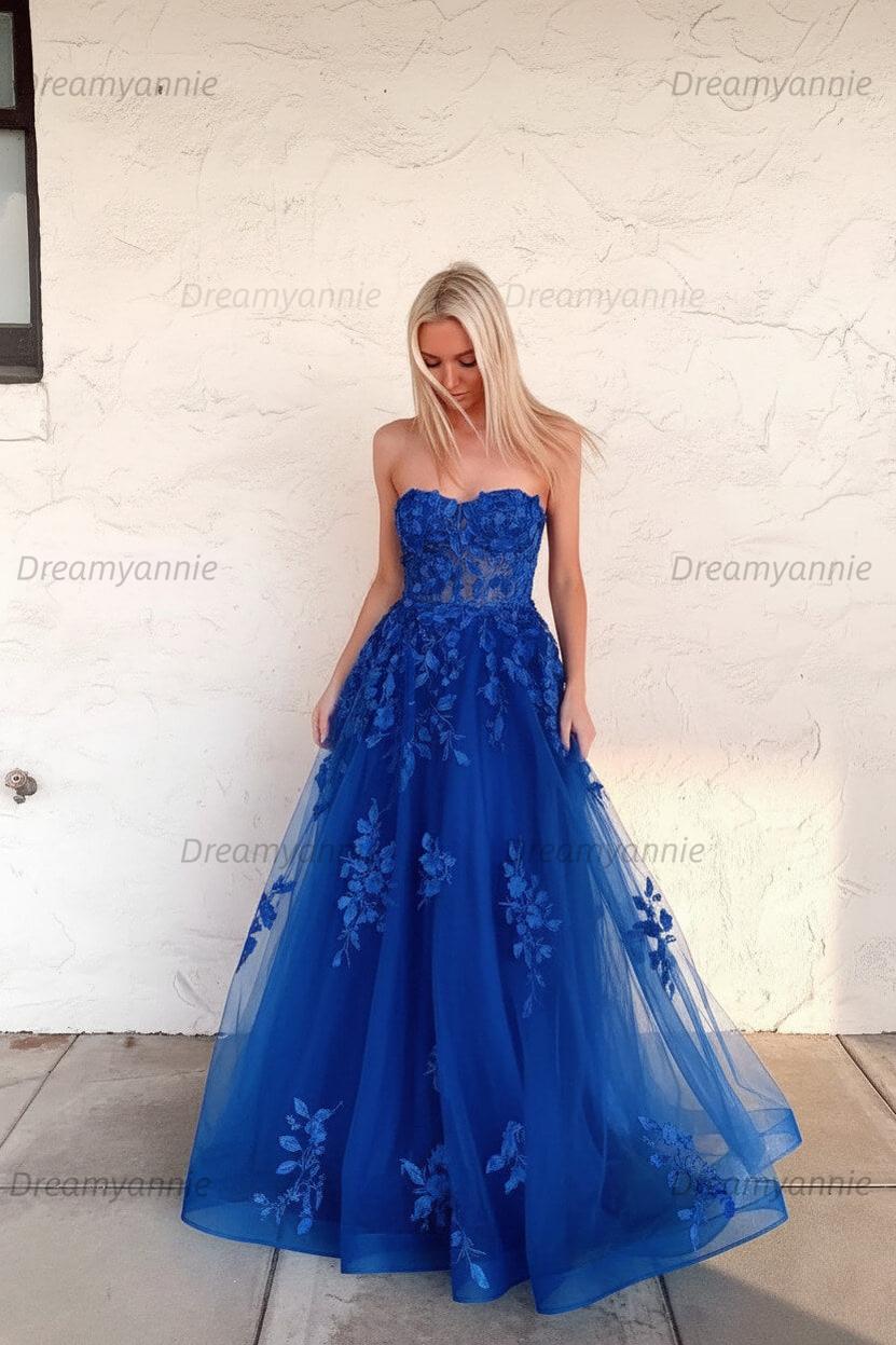 Orange Prom Dress Sweetheart Long Evening Dress with Appliques