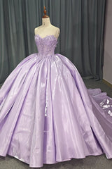 Charming Stain Quinceanera Dress Ball Gown Appliques Dress Elegant Strapless Sweet 16 Party Dress