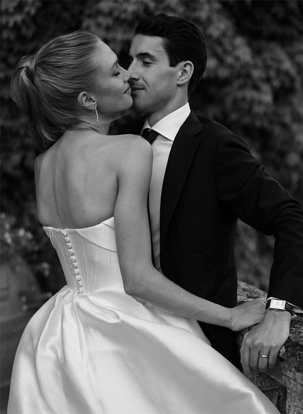 Satin Strapless Ball-Gown Beach Wedding Dress with Sweep Train