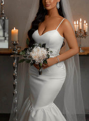 Satin Trumpet/Mermaid Beach Wedding Dresses