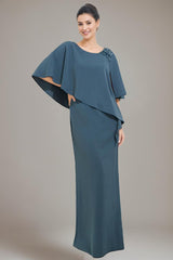 Scoop Neck Sheath/Column Dress for Mother of the Bride & Groom with Appliques and Beadings