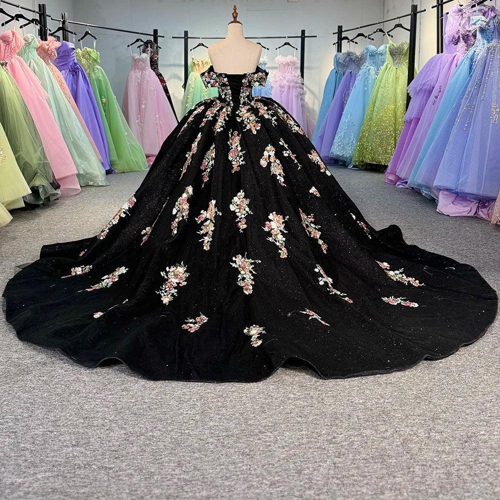 Sequin Quinceanera Dress Scoop Appliques Sweet 16 Ball Gown Party Dress