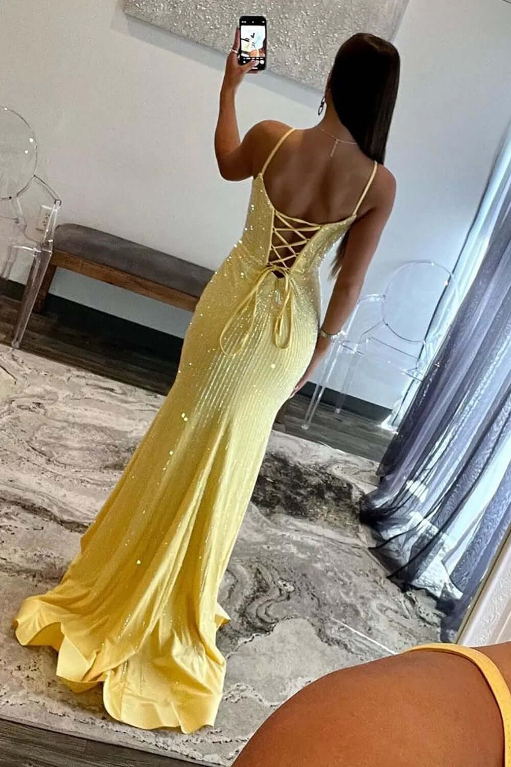 Red Prom Dress Beaded Corset Long Evening Dress with Slit