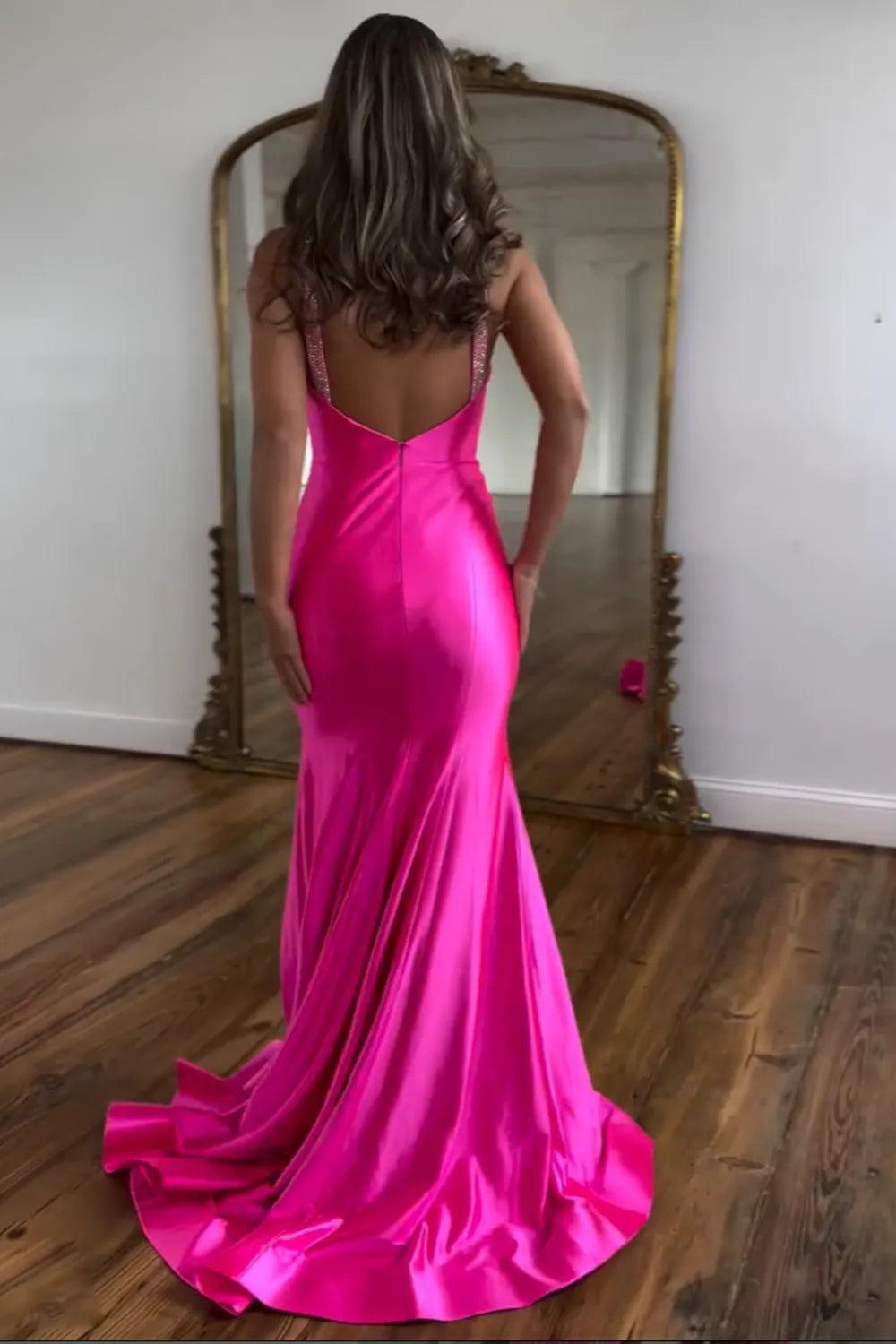 Silver Prom Dress Halter Mermaid Hollow Out Long Evening Dress with Slit