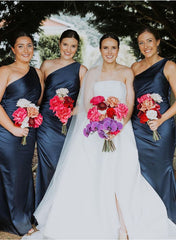 Simple Bridesmaid Dresses One Shoulder Trumpet/Mermaid