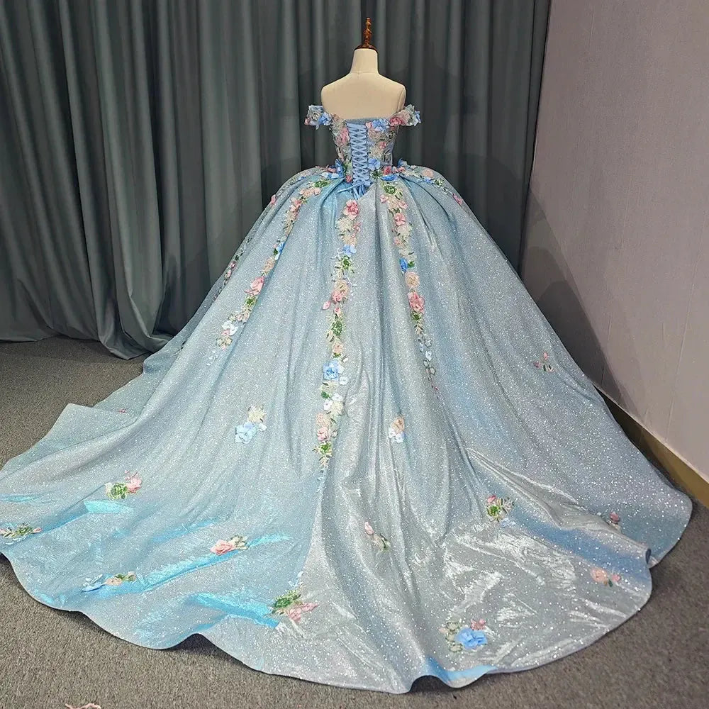 Dreamyannie Sky Blue Gold Quinceanera Dress Ball Gown Sweetheart Sparkly Beaded Bow Sweet 16 Party Dress Dreamyannie UK Dreamyannie Sky Blue Gold Quinceanera Dress Ball Gown Sweetheart Sparkly Beaded Bow Sweet 16 Party Dress Dreamyannie UK