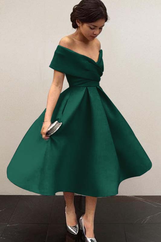 Sky Blue Graduation Dress Off the Shoulder Sleeveless A Line Short Cocktail Dress