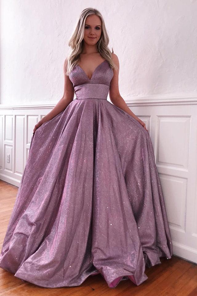 Spaghetti Strap Sequins Evening Dress
