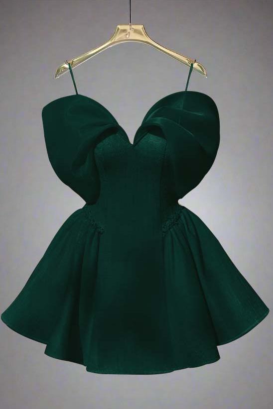 Spaghetti Straps Graduation Dress Sleeveless Short A Line Cocktail Dress With Sequins