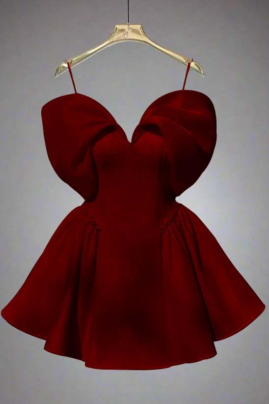 Spaghetti Straps Graduation Dress Sleeveless Short A Line Cocktail Dress With Sequins