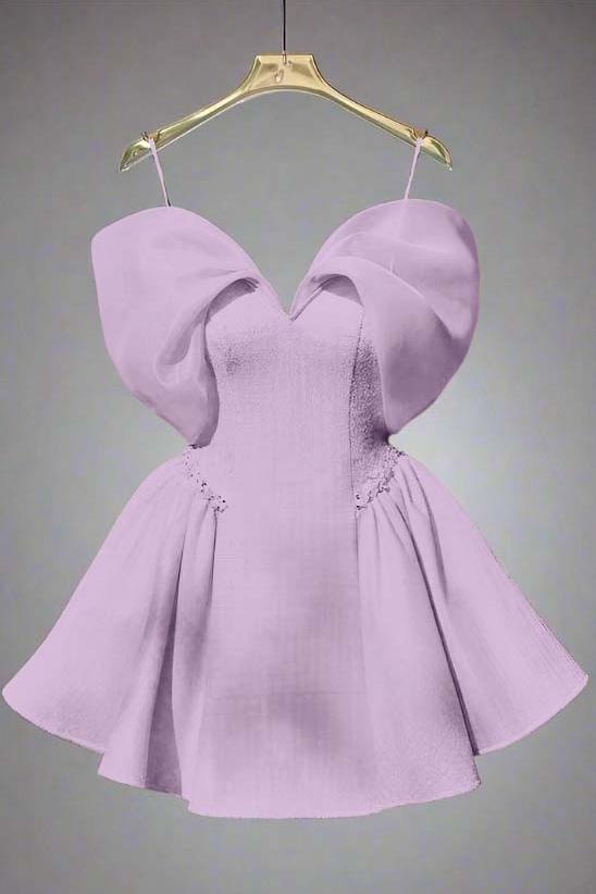 Spaghetti Straps Graduation Dress Sleeveless Short A Line Cocktail Dress With Sequins