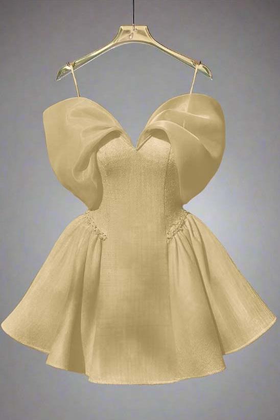 Spaghetti Straps Graduation Dress Sleeveless Short A Line Cocktail Dress With Sequins