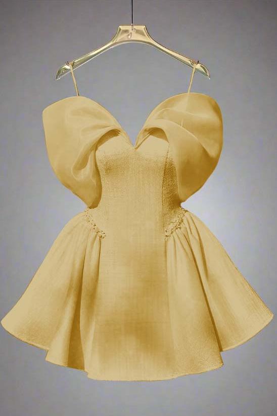 Spaghetti Straps Graduation Dress Sleeveless Short A Line Cocktail Dress With Sequins