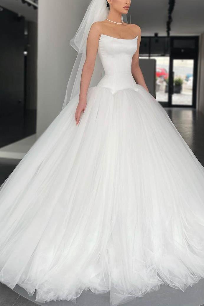 Strapless Ball-Gown Simple Vintage Wedding Dresses : Strapless Ball-Gown Simple Vintage Wedding Dresses