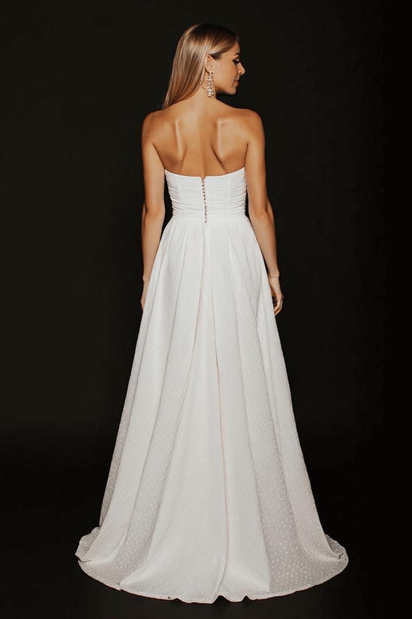 Strapless Beach Wedding Dress With Train