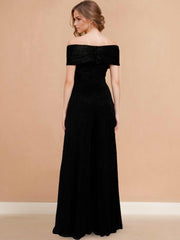 Strapless Floor-Length Jumpsuit in Crinkle Chiffon for the Mother of the Bride