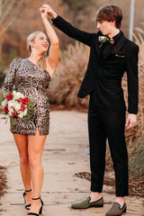 Stylish Black Notched Lapel Men's Graduation Suit