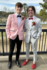 Stylish Pink Notched Lapel Prom Graduation Blazer for Men