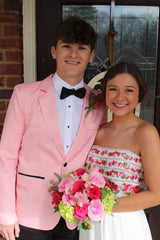 Stylish Pink Notched Lapel Prom Graduation Blazer for Men