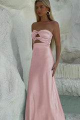 Stylish Sheath Sweetheart Blue Long Party Dress With Keyhole Formal Evening Gown