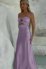 Stylish Sheath Sweetheart Blue Long Party Dress With Keyhole Formal Evening Gown